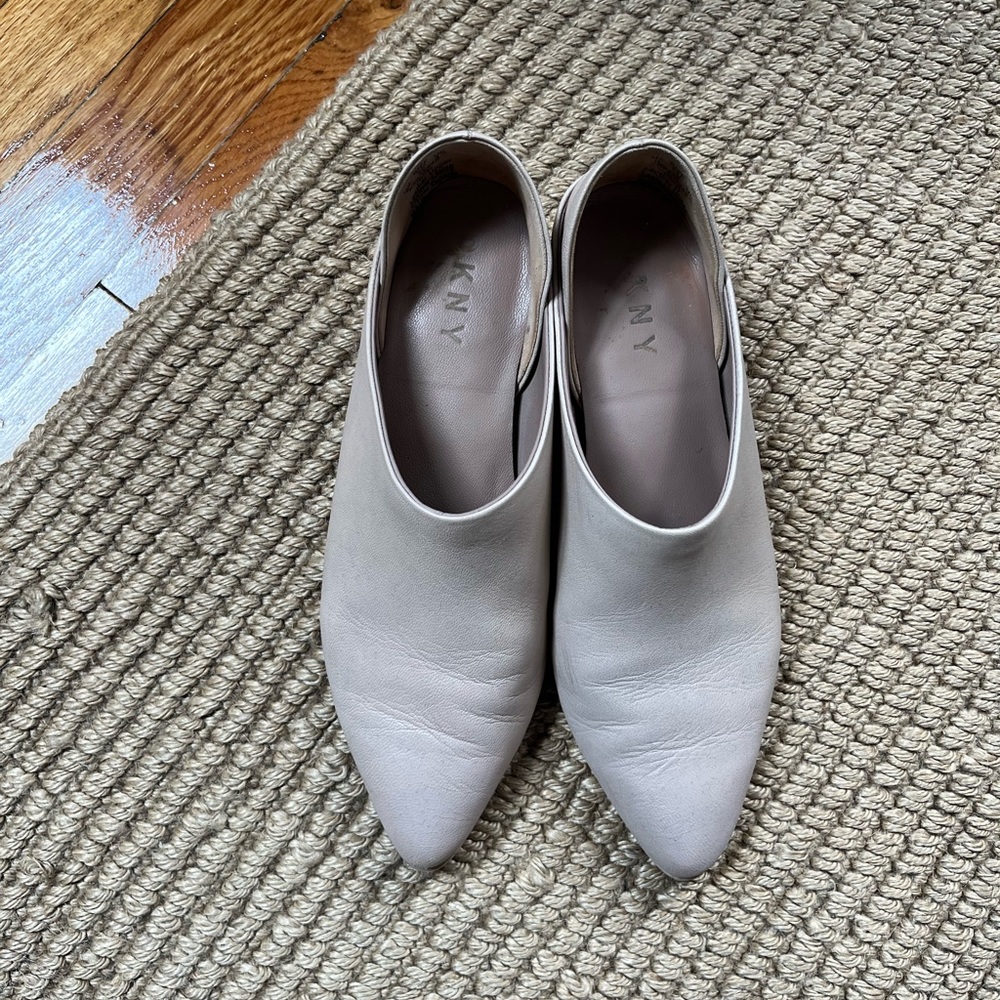 DKNY leather mules